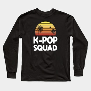 K-Pop Squad with palm trees and sunset, Kpop Long Sleeve T-Shirt